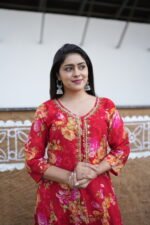 Crimson Bloom Embroidered Kurta Set