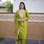 Olive Grace Embroidered Silk Kurta Set