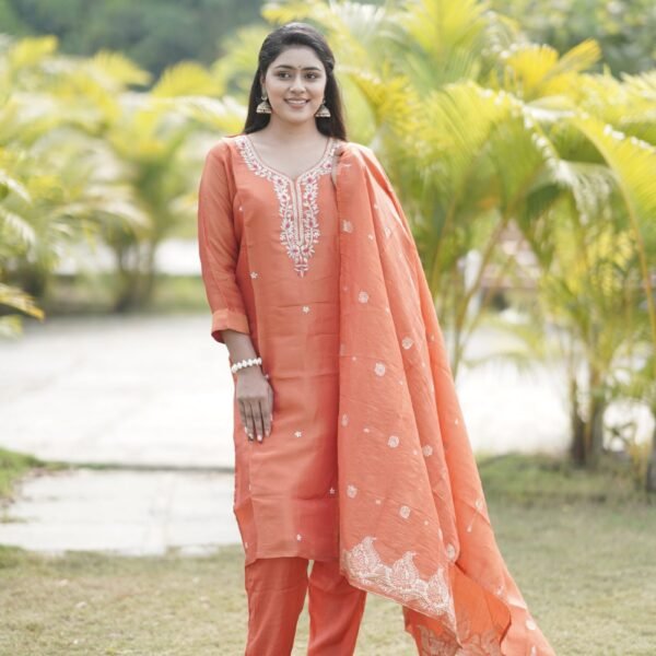 Sunset Glow Embroidered Kurta Set