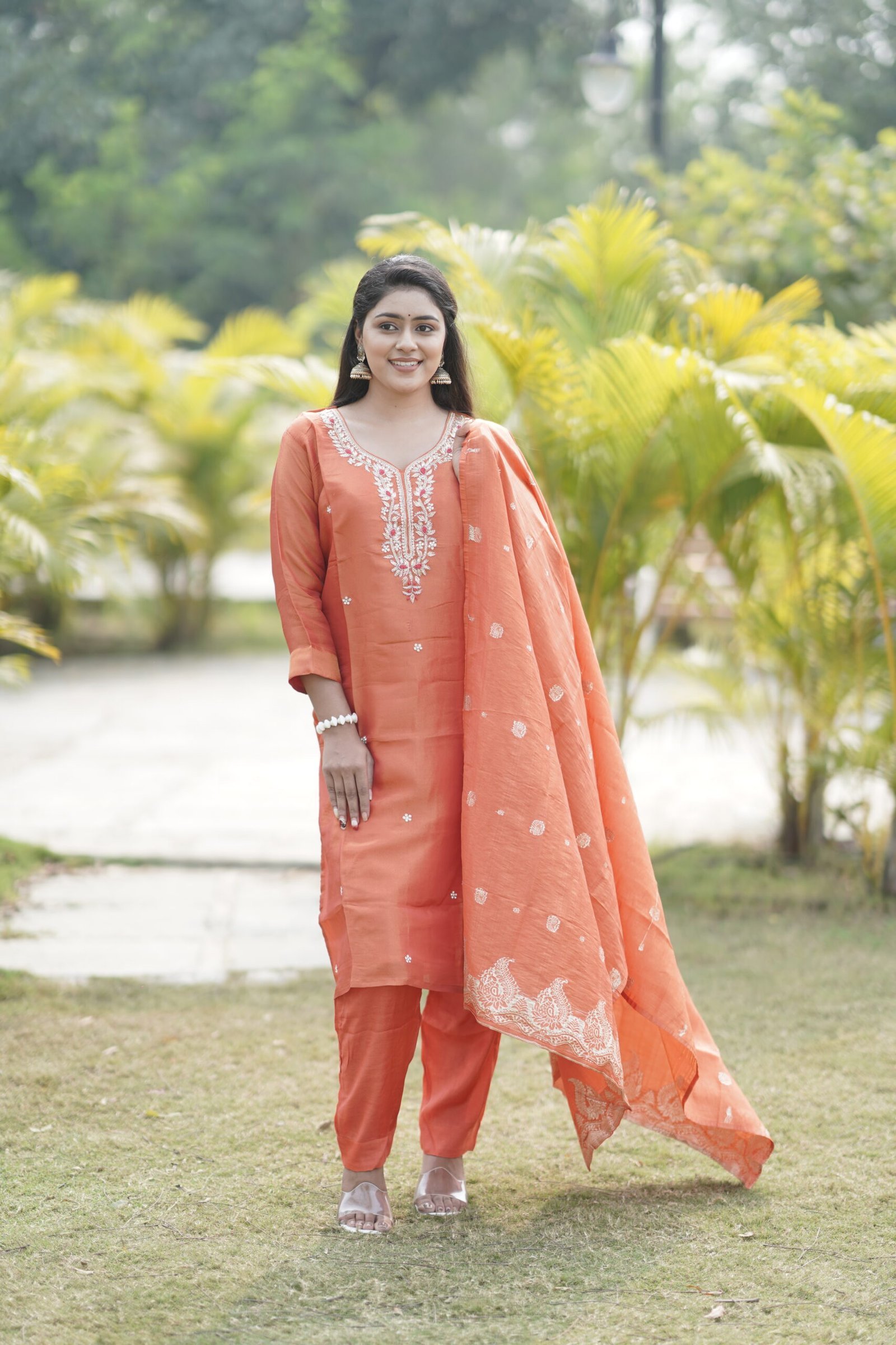 Sunset Glow Embroidered Kurta Set - Image 1