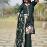 Emerald Elegance Embroidered Kurta Set