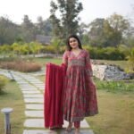 Crimson Charm Anarkali Kurta Set