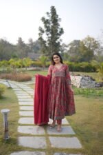 Crimson Charm Anarkali Kurta Set