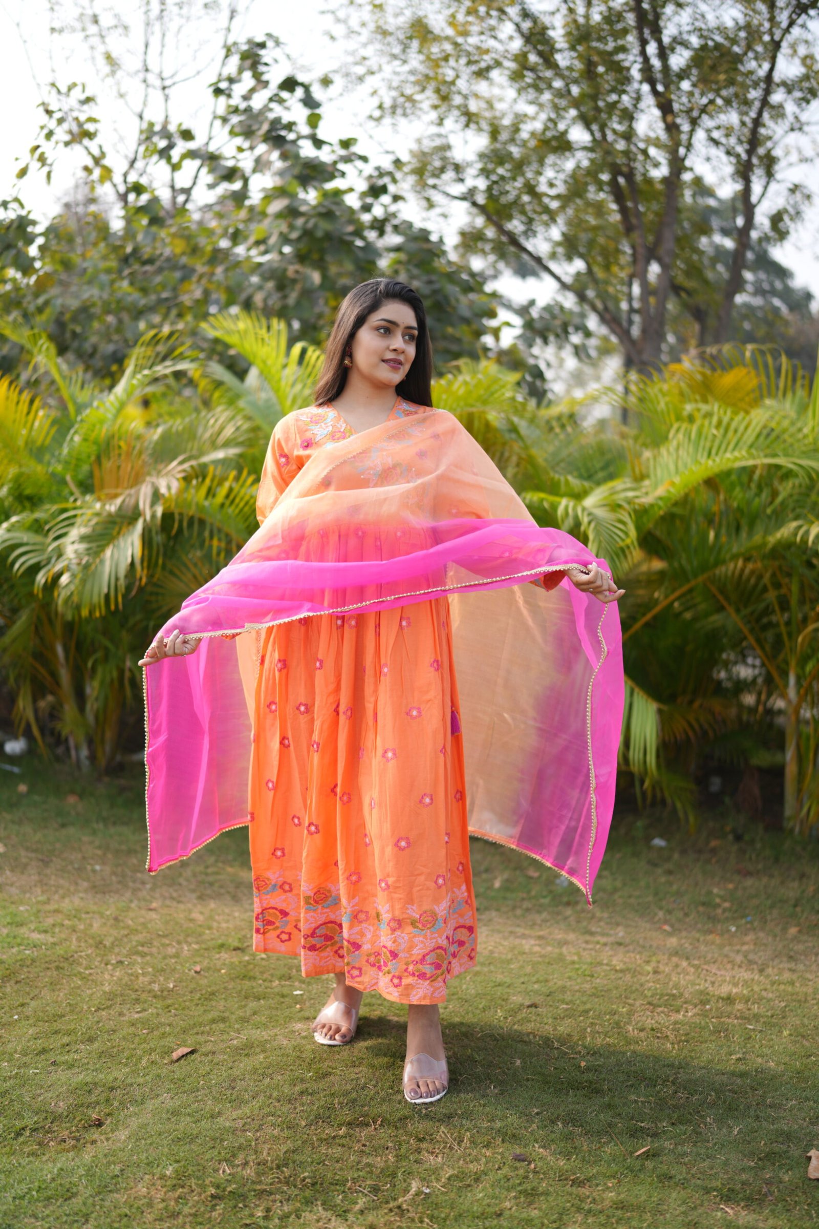 DSC00458.JPG (1) Sunlit Bloom Mulcotton Anarkali Set - Image 1